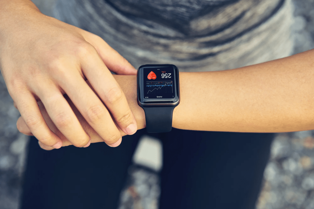 Monitoring heart rate while exercising.